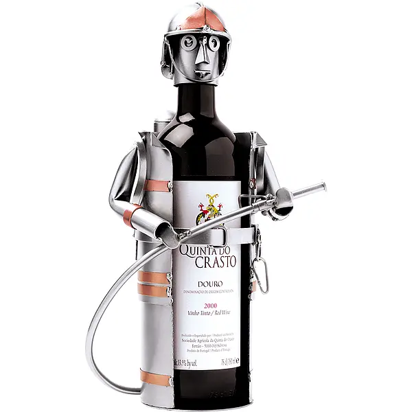 Weinflaschenhalter mit Motiv - Feuerwehrmann -