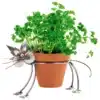 Metallfigur Katze als Blumentopfhalter