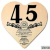 Herz Holzschild mit Wunschtext Geschenk zum 45. Geburtstag
