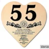 Herz Holzschild mit Wunschtext Geschenk zum 55. Geburtstag