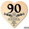 Herz Holzschild mit Wunschtext Geschenk zum 90. Geburtstag