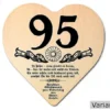 Herz Holzschild mit Wunschtext Geschenk zum 95. Geburtstag