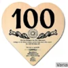 Herz Holzschild mit Wunschtext Geschenk zum 100. Geburtstag