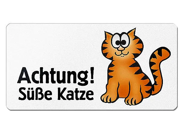 Grafikschild - Süße Katze mit individuellem Wunschtext