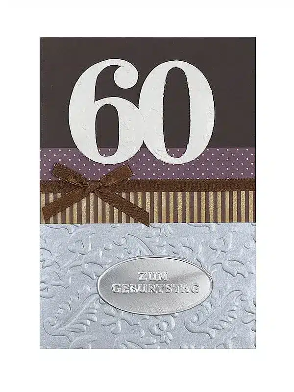 Geburtstagskarte zum 60. Geburtstag mit Briefumschlag