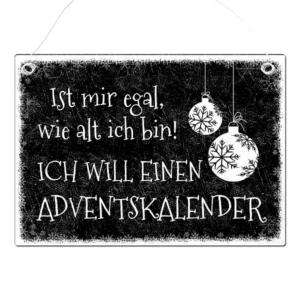 Weihnachtsgeschenk Blechschild A4 Schneegestöber mit Wunschtext - Farbe schwarz - Format A4 (29