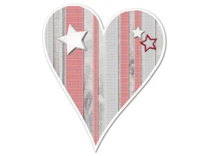 Hüttendeko-Herz mit Sternen - 180 mm