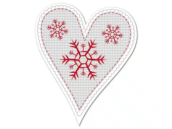 Hüttendeko-Herz mit Schneeflocken - 180 mm