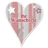 Hüttendeko-Herz mit Wunschtext und Sternen - 180mm