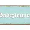 Dekoschild im Vintage Look mit Wunschtext 200 x 100mm pastelltürkis/braun