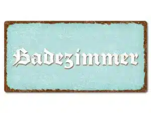 Dekoschild im Vintage Look mit Wunschtext 200 x 100mm pastelltürkis/braun