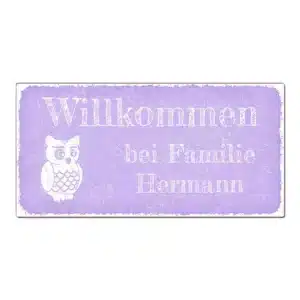 Vintageschild mit Wunschtext 200 x 100mm pastell violett
