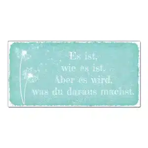 Vintageschild mit Wunschtext 200 x 100mm pastelltürkis