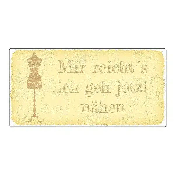 Vintageschild mit Wunschtext 200 x 100mm pastellgelb