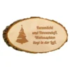 Holzrindenschild mit Gravur für Weihnachten