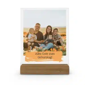Fotogeschenk FAMILY - Acrylschild mit eigenem Bild und Wunschtext 15 x 20 cm