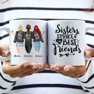 Schwestern - Personalisierte Tasse (3 Personen)