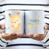 Fuchs Aquarell mit Kindernamen - Personalisierte Tasse