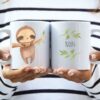 Faultier Aquarell mit Kindernamen - Personalisierte Tasse