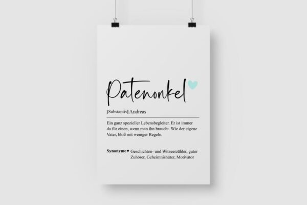 Patenonkel Definition - Personalisiertes Poster