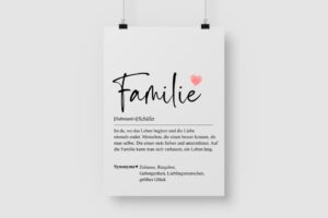 Familie Definition - Personalisiertes Poster