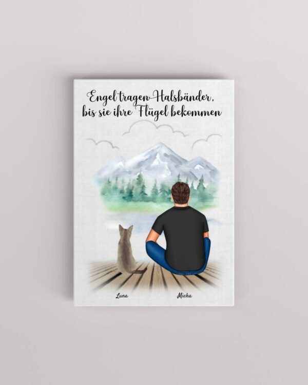Mann mit Katze - Personalisierter Kunstdruck (Poster