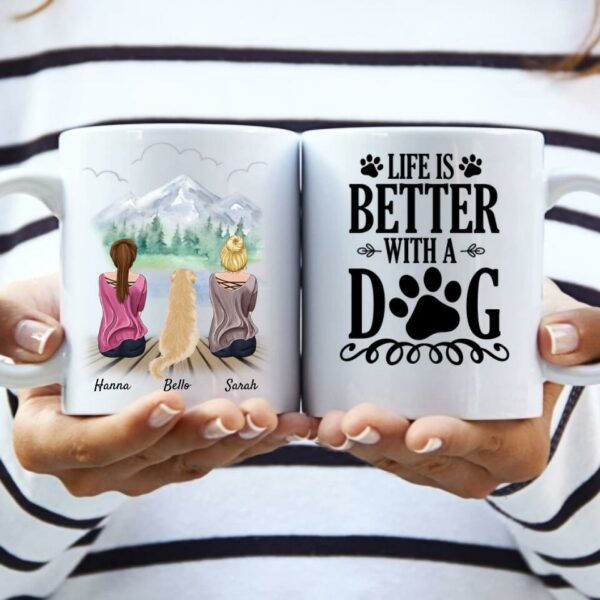 Frauen mit Hunden - Personalisierte Tasse