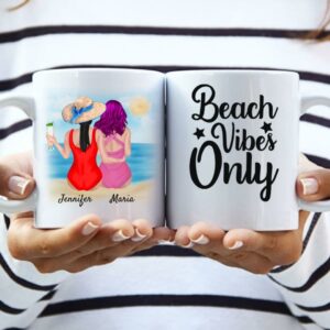 Beste Freundinnen Strand - Personalisierte Tasse