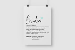 Bruder Definition - Personalisiertes Poster