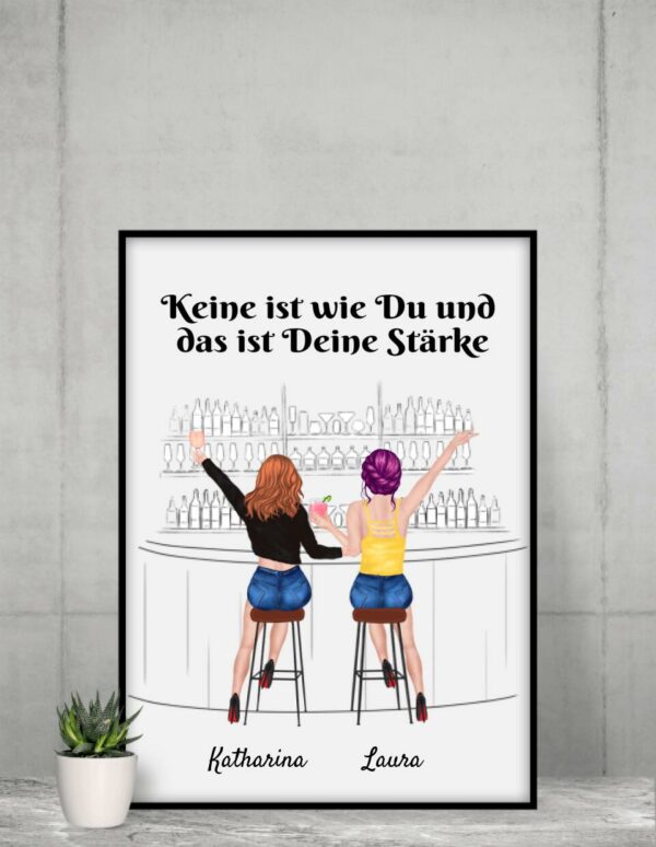 Beste Freundinnen Bar - Personalisierter Kunstdruck (Poster