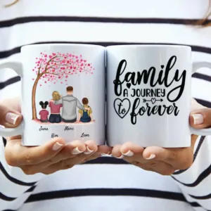 Personalisierte Tasse mit Familie (bis 2 Kinder)